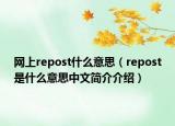 网上repost什么意思（repost是什么意思中文简介介绍）