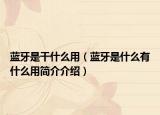 蓝牙是干什么用（蓝牙是什么有什么用简介介绍）