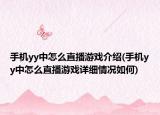 手机yy中怎么直播游戏介绍(手机yy中怎么直播游戏详细情况如何)