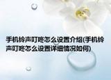 手机铃声叮咚怎么设置介绍(手机铃声叮咚怎么设置详细情况如何)