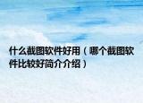 什么截图软件好用（哪个截图软件比较好简介介绍）