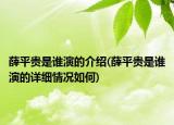 薛平贵是谁演的介绍(薛平贵是谁演的详细情况如何)