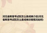 河北省教育考试院怎么查成绩介绍(河北省教育考试院怎么查成绩详细情况如何)