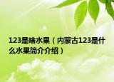 123是啥水果（内蒙古123是什么水果简介介绍）