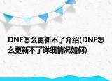 DNF怎么更新不了介绍(DNF怎么更新不了详细情况如何)