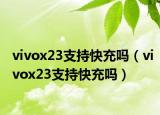vivox23支持快充吗（vivox23支持快充吗）