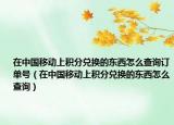 在中国移动上积分兑换的东西怎么查询订单号（在中国移动上积分兑换的东西怎么查询）