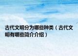 古代文明分为哪些种类（古代文明有哪些简介介绍）
