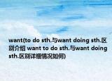 want(to do sth.与want doing sth.区别介绍 want to do sth.与want doing sth.区别详细情况如何)