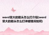 word里大的箭头怎么打介绍(word里大的箭头怎么打详细情况如何)