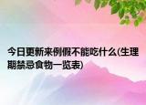 今日更新来例假不能吃什么(生理期禁忌食物一览表)