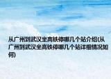从广州到武汉坐高铁停哪几个站介绍(从广州到武汉坐高铁停哪几个站详细情况如何)