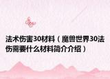 法术伤害30材料（魔兽世界30法伤需要什么材料简介介绍）