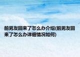 前男友回来了怎么办介绍(前男友回来了怎么办详细情况如何)
