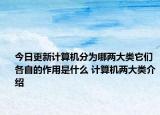 今日更新计算机分为哪两大类它们各自的作用是什么 计算机两大类介绍
