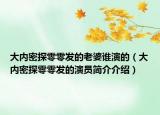 大内密探零零发的老婆谁演的（大内密探零零发的演员简介介绍）