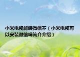小米电视能装微信不（小米电视可以安装微信吗简介介绍）