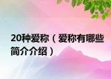 20种爱称（爱称有哪些简介介绍）
