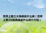 世界上第三大高峰是什么峰（世界上第3大的高峰是什么简介介绍）