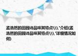 孟浩然的田园诗品味其特点\