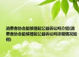 消费者协会能够提起公益诉讼吗介绍(消费者协会能够提起公益诉讼吗详细情况如何)