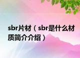 sbr片材（sbr是什么材质简介介绍）