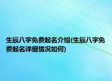 生辰八字免费起名介绍(生辰八字免费起名详细情况如何)