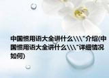 中国惯用语大全讲什么\