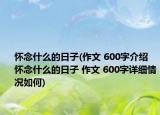 怀念什么的日子(作文 600字介绍 怀念什么的日子 作文 600字详细情况如何)