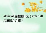 after all后面加什么（after all用法简介介绍）