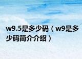 w9.5是多少码（w9是多少码简介介绍）
