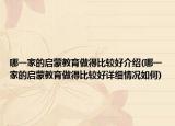 哪一家的启蒙教育做得比较好介绍(哪一家的启蒙教育做得比较好详细情况如何)