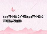 spa开业软文介绍(spa开业软文详细情况如何)