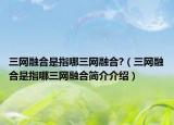 三网融合是指哪三网融合?（三网融合是指哪三网融合简介介绍）