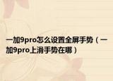 一加9pro怎么设置全屏手势（一加9pro上滑手势在哪）