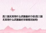 真三国无双用什么武器最好介绍(真三国无双用什么武器最好详细情况如何)