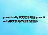 your(firefly中文歌词介绍 your firefly中文歌词详细情况如何)