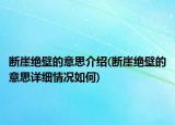 断崖绝壁的意思介绍(断崖绝壁的意思详细情况如何)