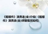 《甄嬛传》演员表(全)介绍(《甄嬛传》演员表(全)详细情况如何)