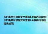 卡巴斯基互联网安全套装6.0激活码介绍(卡巴斯基互联网安全套装6.0激活码详细情况如何)