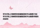 华为手机上有哪些好的破解游戏平台推荐介绍(华为手机上有哪些好的破解游戏平台推荐详细情况如何)