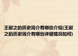 王献之的历史简介有哪些介绍(王献之的历史简介有哪些详细情况如何)