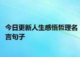 今日更新人生感悟哲理名言句子