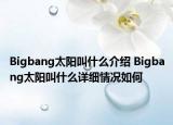 Bigbang太阳叫什么介绍 Bigbang太阳叫什么详细情况如何