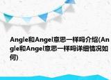 Angle和Angel意思一样吗介绍(Angle和Angel意思一样吗详细情况如何)