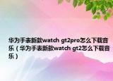 华为手表新款watch gt2pro怎么下载音乐（华为手表新款watch gt2怎么下载音乐）