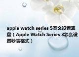 apple watch series 5怎么设置表盘（Apple Watch Series 3怎么设置秒表格式）