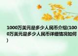 1000万美元是多少人民币介绍(1000万美元是多少人民币详细情况如何)