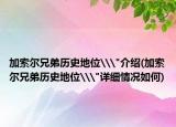 加索尔兄弟历史地位\