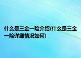 什么是三金一险介绍(什么是三金一险详细情况如何)